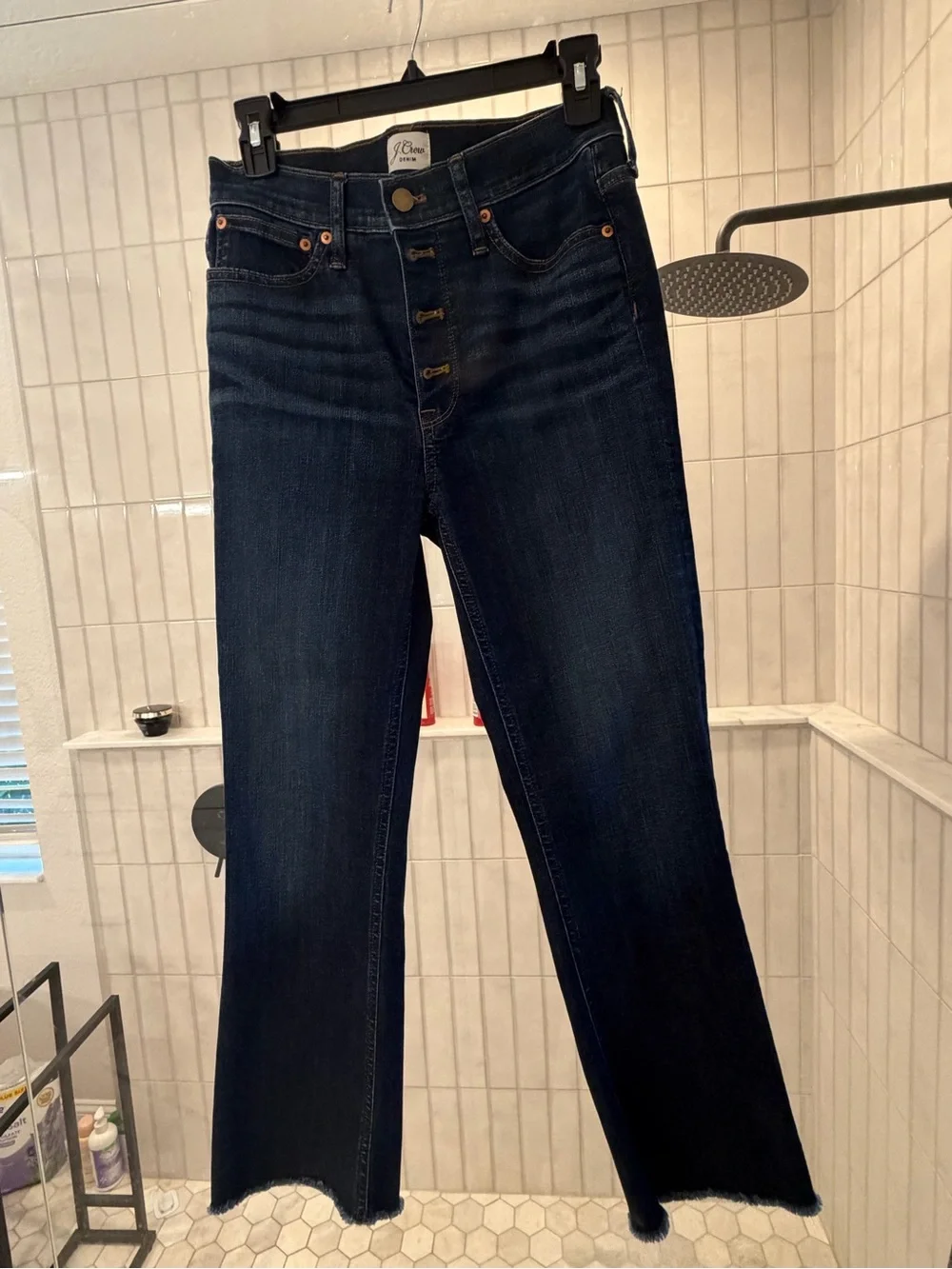 J. Crew Women's Dark Indigo Button-Fly Flare Jeans